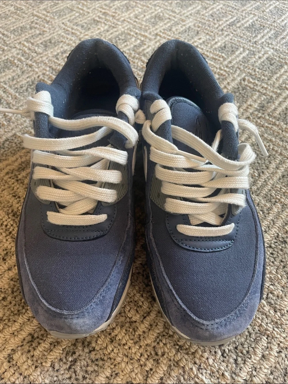 Nike Navy and White Women's Athletic Sneakers - Picture 3 of 10